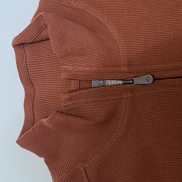 NWT JOSEPH ABBOUD Burnt Orange Ribbed Quarter Zip Pullover Shirt - Size XL - Picture 3 of 15
